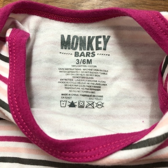 Baby Bodysuit Onesie Multicolored Stripes Size 3-6 Months - Picture 3 of 4